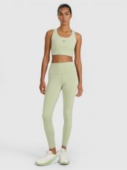 4F Legginsy treningowe szybkoschnące damskie - zielone M. Zielone legginsy damskie 4F, m, bez wzorów, z dzianiny, z podwyższonym stanem, na fitness i siłownię. Za 119.99 zł.