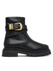Steve Madden Botki Lexs SM11003593 Czarny. Czarne botki damskie Steve Madden, bez wzorów, ze skóry, bez obcasa, na płaskiej podeszwie, bez zapięcia. Za 509.99 zł.