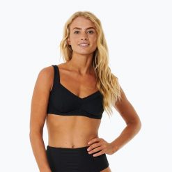 Góra od stroju kąpielowego Rip Curl Premium Surf E Cup. Czarne bikini RIPCURL, xs, bez wzorów. Za 189.99 zł.