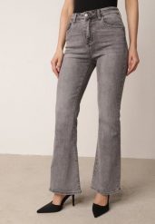 Szare Jeansy Dzwony z Regularnym Stanem z Bawełną i Domieszką Wiskozy Peigenia. Szare jeansy damskie Born2be, bez wzorów, z bawełny, biznesowe. Za 139.99 zł.