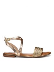 Geox Sandały D Sozy Plus D55DQF 02JN0 C2E2L Złoty. Żółte sandały damskie Geox, bez wzorów, ze skóry, bez obcasa, na płaskiej podeszwie, bez zapięcia. Za 399.99 zł.