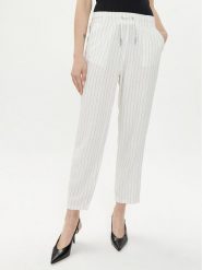 ONLY Spodnie materiałowe Caro Poptrash 15278710 Biały Comfort Fit. Białe spodnie materiałowe damskie ONLY, bez wzorów, z materiału. Za 99.99 zł.
