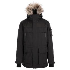 Męska Kurtka Narciarska Pillaton. Czarne kurtki sportowe męskie Trespass, na zimę, m, bez wzorów, bez kaptura, narciarskie. Za 353.99 zł.