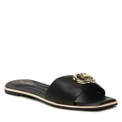 Klapki Aldo. Czarne klapki damskie Aldo, bez wzorów, bez obcasa, bez zapięcia. Za 279.99 zł.