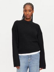 Calvin Klein Sweter Textured Loose Sweater J20J224636 Czarny Regular Fit. Czarne swetry nierozpinane damskie Calvin Klein, xl, bez wzorów, z syntetyku, bez kołnierzyka, bez ramiączek. Za 479.99 zł.