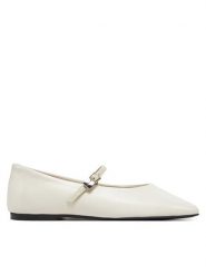 Calvin Klein Baleriny Ballerina New Buckle - Lth HW0HW02483 Beżowy. Brązowe balerinki damskie Calvin Klein, bez wzorów, ze skóry, bez obcasa, bez zapięcia. Za 489.99 zł.