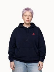 Bluza z kapturem Le Coq Sportif L'amour Du Sport. Niebieskie bluzy damskie le coq sportif, l, bez wzorów, z materiału, sportowe, bez ramiączek, z kapturem. Za 403.00 zł.