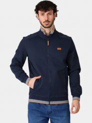Sweter Męski TBS Leanngil. Niebieskie swetry męskie TBS, na jesień, l, bez wzorów, z bawełny, biznesowe, bez kołnierzyka, bez ramiączek. Za 339.00 zł.