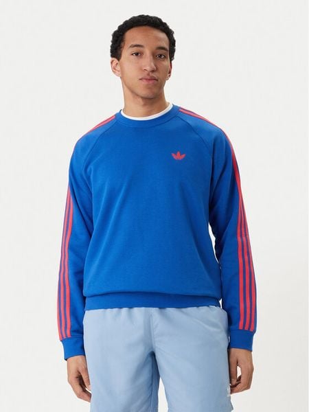 Adidas Bluza 3-Stripes KE2426 Niebieski Regular Fit. Niebieskie bluzy męskie Adidas, m, bez wzorów, z bawełny, bez ramiączek, bez kaptura. Za 172.99 zł.