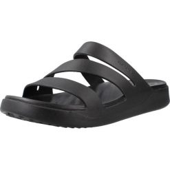Sandały CROCS 209587C Czarny. Czarne sandały damskie Crocs, bez wzorów, z materiału, bez obcasa, bez zapięcia. Za 199.99 zł.