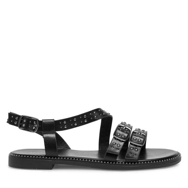 Sandały Jenny Fairy. Czarne sandały damskie Jenny Fairy, bez wzorów, bez obcasa, na płaskiej podeszwie, bez zapięcia. Za 99.99 zł.