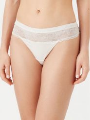 Calvin Klein Underwear Stringi 000QF7980E Écru. Majtki damskie Calvin Klein Underwear, z syntetyku. Za 69.99 zł.