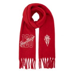 Szalik zimowy z frędzlami 120. rocznica Real Sporting de Gijón Siroko SC120 Gi. Czerwone szaliki męskie SIROKO, bez wzorów, z materiału. Za 253.00 zł.