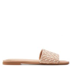 Klapki BOSS. Brązowe klapki damskie Boss, bez wzorów, bez obcasa, bez zapięcia. Za 489.99 zł.