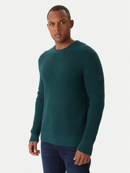 JOOP! Jeans Sweter Harono 30047662 Zielony Modern Fit. Zielone swetry męskie JOOP! Jeans, l, bez wzorów, z bawełny, bez kołnierzyka, bez ramiączek. Za 659.99 zł.