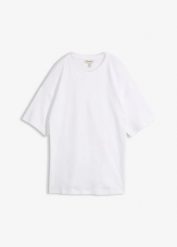 T-shirt oversize z czystej bawełny organicznej. Białe t-shirty damskie bonprix, bez wzorów, z bawełny, bez kołnierzyka, bez ramiączek. Za 69.99 zł.