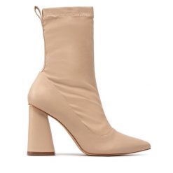 Botki Eva Minge. Brązowe botki damskie Eva Minge, bez wzorów, bez obcasa, na słupku, bez zapięcia. Za 309.99 zł.