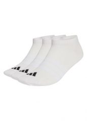 Adidas Thin&Light Essentials Low Cut 3-pack - białe, krótkie skarpety. Białe skarpetki damskie Adidas, bez wzorów, z bawełny. Za 43.99 zł.