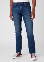 WRANGLER MĘSKIE SPODNIE JEANSOWE WRANGLER GREENSBORO BLUE ARCADE W15QYL31Q 112145844. Niebieskie jeansy męskie Wrangler, z jeansu. Za 229.99 zł.