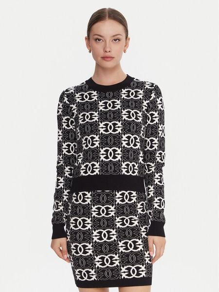 PINKO Sweter Gypsies 106041 A2YD Czarny Regular Fit. Czarne swetry nierozpinane damskie Pinko, xs, bez wzorów, z wiskozy, bez kołnierzyka, bez ramiączek. Za 539.99 zł.