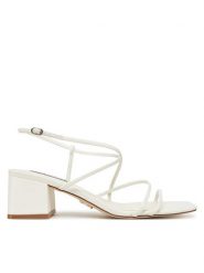 Steve Madden Sandały Remmi SM11003296 Biały. Białe sandały damskie Steve Madden, bez wzorów, ze skóry, bez obcasa, na słupku, bez zapięcia. Za 299.99 zł.