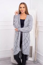 Sweter z geometrycznym wzorem szary. Szare swetry nierozpinane damskie KESI, l, bez wzorów, z wełny, eleganckie, bez kołnierzyka, plus size, bez ramiączek. Za 109.72 zł.