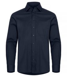 Clique Stretch Shirt L/S - koszula stretch z długim rękawem – Dark Navy. Niebieskie koszule męskie CLIQUE, l, bez wzorów, z bawełny, bez kołnierzyka, bez ramiączek. Za 188.92 zł.
