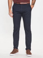 INDICODE Spodnie materiałowe Gower 65-159 Granatowy Regular Fit. Niebieskie spodnie materiałowe męskie INDICODE, bez wzorów, z bawełny. Za 169.99 zł.