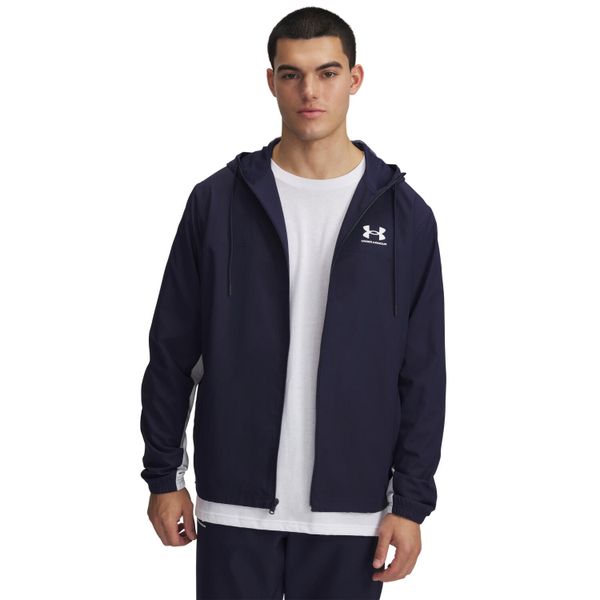 Kurtka Under Armour UA Rival Woven Windbreaker. Niebieskie kurtki męskie Under Armour, l, bez wzorów, z materiału, z kapturem. Za 310.10 zł.