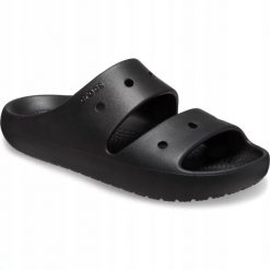 Klapki Dla Dorosłych Crocs Classic V2 Sandal. Niebieskie klapki damskie Crocs, bez wzorów, z materiału, bez obcasa, bez zapięcia. Za 135.99 zł.