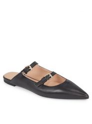 Tommy Hilfiger Klapki Th Pointy Leather Mule FW0FW07722 Czarny. Czarne klapki damskie Tommy Hilfiger, bez wzorów, ze skóry, bez obcasa, bez zapięcia. Za 399.99 zł.
