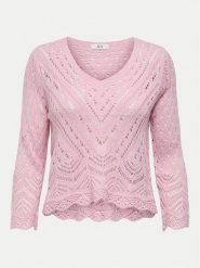 JDY Sweter New Sun 15212788 Różowy Regular Fit. Czerwone swetry nierozpinane damskie JDY, xl, bez wzorów, z syntetyku, bez kołnierzyka, bez ramiączek. Za 69.99 zł.