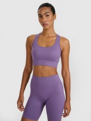 4F Biustonosz treningowy z niskim wsparciem damski - różowy M/L. Czerwone bielizna sportowa damska 4F, l, bez wzorów, z dzianiny. Za 99.99 zł.
