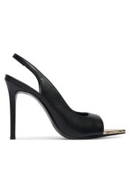 Just Cavalli Sandały 80RA3S56 ZPB90 Czarny. Czarne sandały damskie Just Cavalli, bez wzorów, ze skóry, bez obcasa, na szpilce, bez zapięcia. Za 862.99 zł.