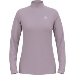 Bluza techniczna damska ODLO Essential Light Mid Layer 1/2 zip. Fioletowe bluzy damskie ODLO, bez wzorów, bez ramiączek, bez kaptura. W wyprzedaży za 209.99 zł.