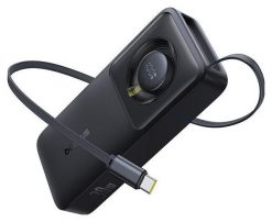 Baseus Free2Pull 10000mAh 30W z portem USB-C i rozwijanym kablem USB-C czarny. Czarne powerbanki . Za 144.00 zł.