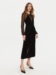 TWINSET Sukienka koktajlowa 242TT2180 Czarny Slim Fit. Czarne sukienki damskie Twinset, bez wzorów, z weluru, wizytowe, bez kołnierzyka, bez ramiączek. Za 519.99 zł.