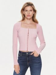 Guess Kardigan Allie W4RR43 Z2YN2 Różowy Slim Fit. Czerwone kardigany damskie Guess, m, z aplikacjami, z syntetyku, bez kołnierzyka. Za 269.99 zł.