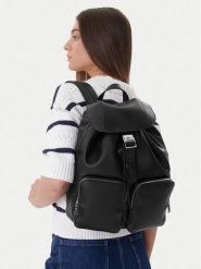 Calvin Klein Plecak Webbing Strap Flap LV04F3590G Czarny. Czarne plecaki męskie Calvin Klein, bez wzorów, ze skóry. Za 648.99 zł.