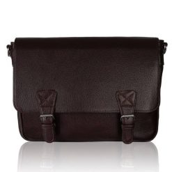 Torba męska Tizano TMS14 czekoladowa skórzana. Brązowe torby na laptopa damskie TIZANO, bez wzorów, z materiału. Za 334.00 zł.
