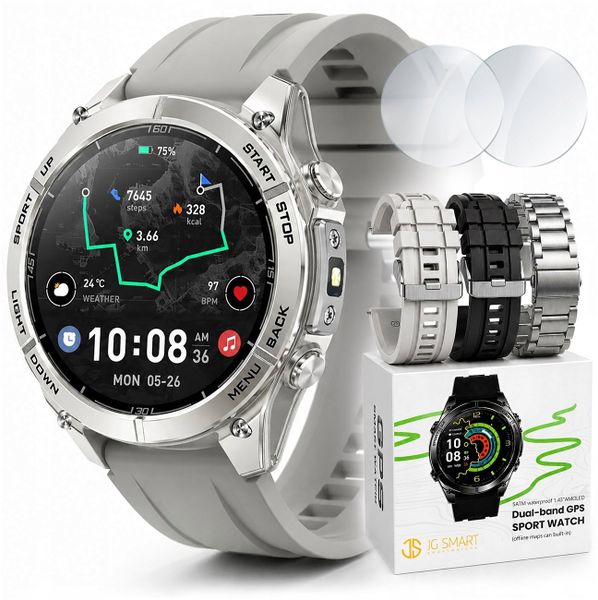 Smartwatch JG Smart D43B Srebrny. Szare zegarki smartwatch JG Smart, bez wzorów. Za 329.99 zł.