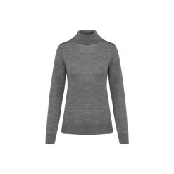 Damski sweter z merynosów z golfem Kariban Premium. Szare swetry nierozpinane damskie KARIBAN, xl, bez wzorów, z tkaniny, eleganckie, bez kołnierzyka, bez ramiączek. Za 299.00 zł.