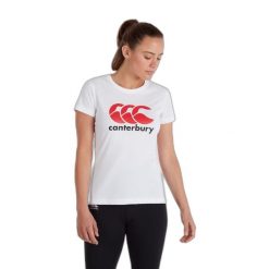 Koszulka z logo dla kobiet Canterbury. Białe bluzki damskie CANTERBURY, l, bez wzorów, sportowe, bez kołnierzyka, bez ramiączek. Za 213.00 zł.