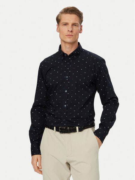 BOSS Koszula Rickert 50559627 Granatowy Regular Fit. Niebieskie koszule męskie Boss, l, bez wzorów, z bawełny, bez kołnierzyka, bez ramiączek. Za 277.99 zł.
