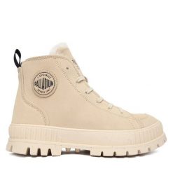 Trapery Palladium. Brązowe buty zimowe męskie Palladium, bez wzorów, bez obcasa, bez zapięcia. Za 579.99 zł.