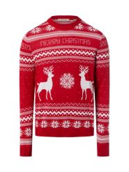 Only&Sons sweter z dzianiny Mężczyźni Bawełna czerwony|biały, L. Białe swetry męskie Only&Sons, l, bez wzorów, z bawełny, wizytowe, bez kołnierzyka, bez ramiączek. Za 79.95 zł.