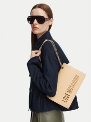 LOVE MOSCHINO Torebka JC4192PP1PKD0129 Beżowy. Brązowe listonoszki damskie Love Moschino, bez wzorów, ze skóry, bez dodatków. Za 949.99 zł.