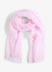 Letni szal lniany. Niebieskie szaliki damskie bonprix, na lato, bez wzorów, ze lnu. Za 92.99 zł.