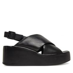 Sandały HÖGL. Czarne sandały damskie HÖGL, bez wzorów, bez obcasa, na koturnie, bez zapięcia. Za 559.99 zł.