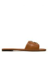 Tory Burch Klapki Eleanor Slide 157966 Brązowy. Brązowe klapki damskie Tory Burch, bez wzorów, ze skóry, bez obcasa, bez zapięcia. Za 1,569.00 zł.